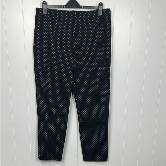 J. Jill Womens Pants Ponte L Black White Ponte Slim Leg Pull-On Stretch Waist - Picture 1 of 10
